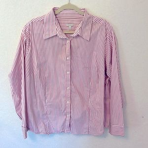 Talbots red pinstriped blouse 2X